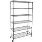 NSF Certified Storage Shelves on Wheels, Heavy Duty Metal Shelves for Storage with Adjustable Stand, 6-Tier Wire Shelving Unit for Garage Pantry Kitchen Shelf Rack(17" W*47" D*80" H), Black - size: 6tier 47"D x 14"W x 80"H
