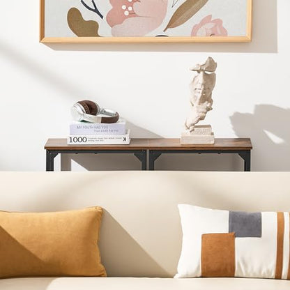 Console Table, Narrow Entryway Table, Thin Sofa Table, Behind Couch Table,for Hallway, Bedroom, Living Room, Foyer, 9.4 x 15.7 x 31.5 Inches, Rustic Brown - size: 9.4" W x 15.7" D, style: Ordinary