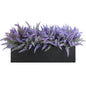 Winlyn 14" Artificial Lavender Arrangement Faux Lavender Flowers in Rustic Black Wooden Planter Box Realistic Lavender Potted Plant for Gift Farmhouse Home Wedding Table Centerpiece Mantel Shelf Décor
