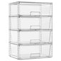 Sorbus Stackable Clear Storage Drawers, Pull-Out Organizer Bins – Large Plastic Drawer Organizers for Bathroom, Under Sink, Closet, Pantry & Kitchen Organization (4 Pack) - size: 4 Pack