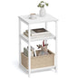 VASAGLE BARNET Collection - Side Table, Small End Table for Living Room, Modern Tall Nightstand, Bedroom, Office, Bathroom, Steel Frame, Cloud White ULET273W14 - color: Cloud White