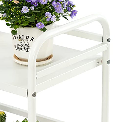 HDANI 3 Tier Metal Rolling Utility Cart,High Capacity Multi Purpose Heavy Duty Cart for Office,Kitchen,Living Room,Bedroom,White - color: White, size: Large with Basket