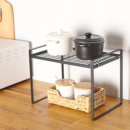 Cabinet Shelf, 13" Kitchen Counter Shelf, Metal Wire Stackable Cupboard Spice Rack, Space Saving Countertop Orgainzer and Storage Rack Shelves for Kitchen Pantry Bathroom - size: Small (13 inch)