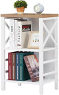 MNEETRUNG Small Bookshelf,3 Tier Industrial Bookcase with Metal Frame and Backboard,Low White Book Shelf,Book case for Small Spaces,Living Room,Bedroom and Home Office - color: White, size: 3-Tier (15.7"W x 11.8"D x 27.6"H)