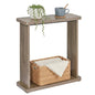 Narrow Side Table for Small Spaces, 7.9" Slim End Table with 2-Tier Open Storage Shelf, Modern Skinny Wood Sofa Table for Living Room, Bedroom, Nightstand, Couch (Oak) - color: Oak