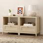 Modern Nightstands Set of 2, Farmhouse End Side Table with Drawer Freestanding Wide Bedside Table for Living Room Bedroom Sofa, Light Oak - color: 1 Drawer/Light Oak, size: 2PCS