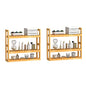 Domax Bathroom Wall Shelf - Over Toilet 3 Tier Storage Rack Adjustable Layer Multifunctional Utility Wall Mounted Towel Shelves Living Room Kitchen (Bamboo-Pack of 2) - color: Bamboo-pack of 2