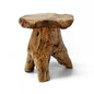 WELLAND Natural Cedar Stump Stool, Live Edge Mushroom Side Table, 14" H | Handcrafted from solid cedar with a live edge top and natural tree stump base