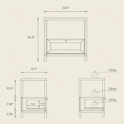 Modern Nightstands Set of 2, Farmhouse End Side Table with Drawer Freestanding Wide Bedside Table for Living Room Bedroom Sofa, Light Oak - color: 1 Drawer/Light Oak, size: 2PCS