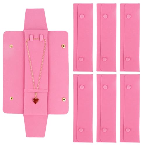 Framendino, 6 Pack Velvet Necklace Case Traval Jewelry Bag Organizer Pouch Holder Box for Women Storage Bridesmaid Wedding Peach Pink - color: Pink 2