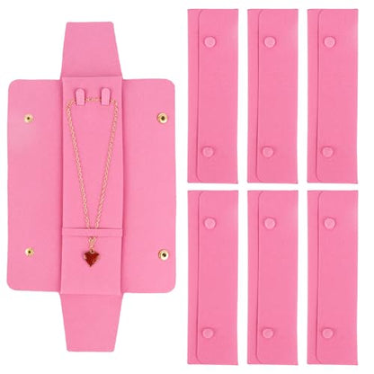 Framendino, 6 Pack Velvet Necklace Case Traval Jewelry Bag Organizer Pouch Holder Box for Women Storage Bridesmaid Wedding Peach Pink - color: Pink 2