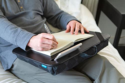LAPGEAR Designer Lap Desk – Gray Argyle, 2-Pack with Storage Basket - color: Gray Argyle, size: 2-Pack + Basket