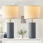 Reaketon Table Lamps for Living Room Set of 2, Ceramic Table Lamps for Bedroom, 20" Modern Lamps for Night Stands, Grey - color: Gray