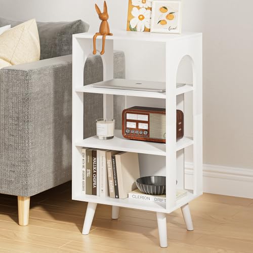 Masupu Night Stand, 4-Tier Modern Nightstand with Open Storage, Wooden Bed Side End Table for Small Space, Living Room, Bedroom, Nursery, White - color: White, size: 4 tier