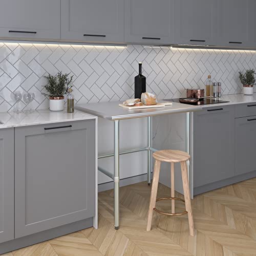 30 in. x 36 in. Open Base Stainless Steel Work Table | Residential & Commercial | Food Prep | Heavy Duty Utility Work Station | NSF - size: 36 in. Length x 30 in. Width