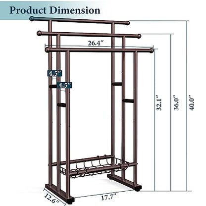Kayfia 40'' Freestanding 3 Tier Alloy Steel Towel Rack with Storage Basket | Dual-Use Drying & Display Rack, Holds Oversized Bath Towels & Blankets, Fits Bathroom, Tub, Shower, Poolside, Bronze - color: Bronze
