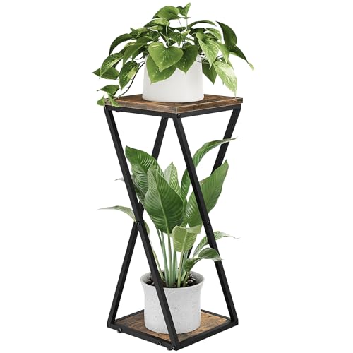 Bamworld Tall Plant Stand Indoor Corner Plant Shelf Tiered Plant Stand Wood Plant Table Heavy Duty Flower Pot Stands Metal Plant Holder for Living Room Bedroom Hallway(Brown) - color: Brown