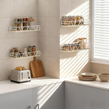 Amaoot Floating Shelves Set of 3, Home Wood Wall Shelf, Farmhouse Shelf for Bedroom, Wall Mounted Floating Shelf for Living Room, Bedroom, Bathroom, Kitchen, Office (White-4pcs) - color: White-4pcs