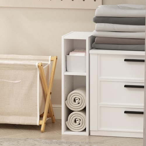 Furinno Reed 2-Tier Closet Organizers and Storage, Closet Organizer, Open Shelf Closet Storage, for Wardrobe, Bedroom, Living Room, 6-Inch Width, White - color: White, size: 2-Tier; 5.9" W