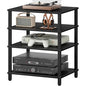 LELELINKY 4-Tier AV Media Player Stand, Black Stereo Cabinet, Modern Stereo Cabinet, Wooden TV Stand,Game Console Shelf, Multifunctional Entertainment Center, Suitable for Home, Conference Room - color: Black, size: 4 Tier