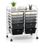 Moccha 12-Drawer Rolling Storage Cart - Utility Cart on Wheels with Lockable Casters for Craft Art Supply Paper Salon, Mobile Drawer Carts for Classroom Teacher School Office (Gradient Grey) - color: Gradient Grey, style: 12 Drawers