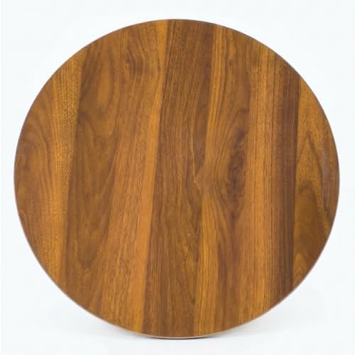 Small Round Side Table-17.7" Cute End Table with 2-Tier Storage | Waterproof Low Nightstand for Kids Room,Nursery,Small Spaces,Plant Stand&Bean Bag(Walnut) - color: Walnut