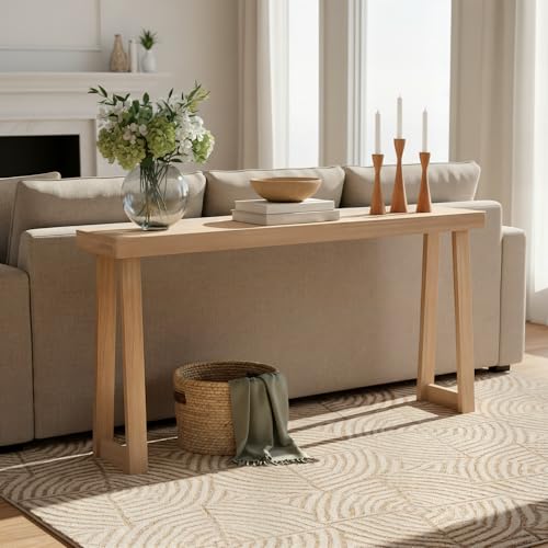 Plank+Beam Classic Console Table, 66 Inch, Blonde | Non-Toxic Finishes, Versatile Design, Elegant Details, Easy Assembly, Quick Setup, Solid Wood - color: Blonde, size: 66" Console Table