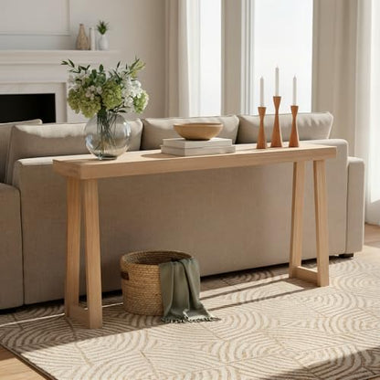 Plank+Beam Classic Console Table, 66 Inch, Blonde | Non-Toxic Finishes, Versatile Design, Elegant Details, Easy Assembly, Quick Setup, Solid Wood - color: Blonde, size: 66" Console Table