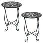 Arbuxzuy 2-Pack 17" Tall Round Metal Outdoor Side Tables,Flower Pot Stand | 17" tall decorative flower pot stands,Rustproof potted holder,120 lbs load capacity, indoor/outdoor use - size: 2pcs