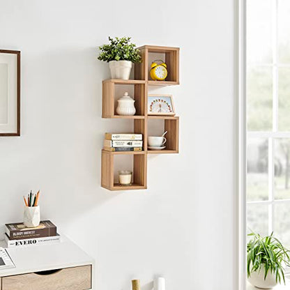 Danya B. Cubby Chessboard Wall Shelf - Horizontal or Vertical (Chestnut)