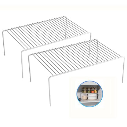 2Pack Cabinet Storage Shelf Rack, 15.7''L x 9.4''W x 5.9''H, White | Spice Rack, Rustproof Metal Wire Kitchen Counter Organizers and Storage, for Cabinet, Plate, Dish, Pantry, Bathroom, Fridge - size: 2Pack-White-15.7 x 9.4 inch