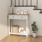 Narrow Entryway Table, 2-Tier Wooden Sofa Console Table with 2 Drawers and Storage Shelf, Couch Furniture Behind Sofa Hallway Entryway Living Room, White - color: White