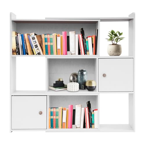 Open Shelf Low Bookcase, Extendable Length, 3 Tier Wooden Bookshelf Freestanding Organizer Display Shelf for Bedroom Living Room Office Study Small Space (Warm White) - color: Warm White