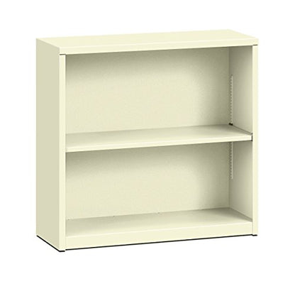HON Brigade Metal Bookcase - Bookcase with Two Shelves, 34-1/2w x 12-5/8d x 29h, Putty (S30ABC) - color: Putty, size: 2 Shelves