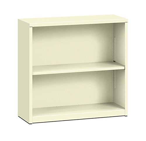HON Brigade Metal Bookcase - Bookcase with Two Shelves, 34-1/2w x 12-5/8d x 29h, Putty (S30ABC) - color: Putty, size: 2 Shelves