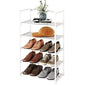 5-Tier Stackable Shoe Rack, Narrow Shoe Stand for 10-12 Pairs Shoe and Boots Organizer Storage Shelf Space Saving for Closet, Entryway and Hallway(White) - size: 5-Tier(White)-Narrow