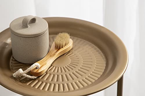 Kate and Laurel Mahdavi Modern Plant Stand Table; 12 x 12 x 27; Gold; Unique Accent Table with Textured Top