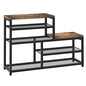 Shoe Rack Bench Shoe Storage Organizer with Seat, 5-Tier Industrial Free Standing Shoe Rack for Entryway, Narrow Shoe Rack Organizer Shelves for High Heels, Entryways, Hallways, Closets,Brown - size: 5 Tier-brown