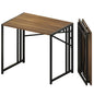 Lutown-Teen Folding Computer Desk 32 inch Writing Gaming Computer Camping Table, No Assembly Required Home Office Desk, Espresso - color: Espresso, size: 32 Inch