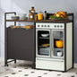 YITAHOME Kitchen Microwave Stand Bakers Rack with Shelf | 55" Large Kitchen Storage Shelf w/Rolling Wheeled Storage Baskets/Hooks, Coffee Bar Table Station w/Dining Room, Retro Brown - size: 54.3"x76.6"