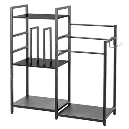 Towel Rack for Bathroom, 3-Tier Towel Drying Rack Stand, Freestanding Towel Organizer Holder, Bathroom Organizers and Storage for Rolled Folded Drying Towels, Black