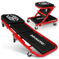 M-AUTO 40-Inch Folding Creeper Rolling Seat, All-in-One Adjustable Roller Garage Chair, Lay Down or Sit, 330LBS Capacity Under Car Roller Creeper with 6 Swivel Casters, Red - color: Red, size: 40"