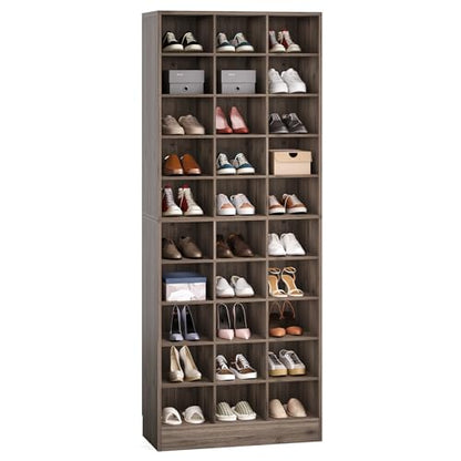 LITTLE TREE 70.9" Tall Shoe Rack, 10-Tier Freestanding Shelf, Max. Store 30 Pairs, Shoe Cabinet Organizer for Living Room, Entryway, Cloakroom, Grey - color: Grey