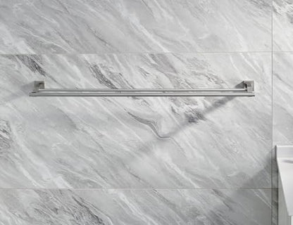 Miyili 36-Inch Bath Double Towel Bar Stainless Steel Bathroom Towel Rack Holder Wall Mount Brushed Finish, A02N90B - color: Brushed Steel, size: 36-Inch