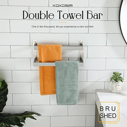 KOKOSIRI Hand Towel Bars 16 Inches Bathroom 2-Tiers Ladder Towel Rails Towel Holders Wall Mounted Towels Shelves Rack Brushed Stainless Steel, B5008BR-L16 - color: Brushed Nickel, size: 16-Inch