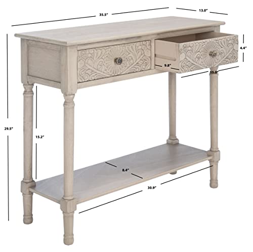 SAFAVIEH Home Collection Josie Greige 2-Drawer Console Table - color: Greige