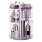 Rotating Makeup Organizer, DIY 8 Adjustable Layers Spinning Skincare Storage, Cosmetic Display Case with Brush Holder and Perfume Tray, Multi-Function Vanity Bathroom Countertop Organizer Clear Purple - color: Clear Purple