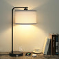 Seaside village Table Lamp for Bedroom with USB C+A Ports, Fully Stepless Dimmable Farmhouse Bedside Lamp Nightstand Light, Tall Reading Desk Lamp for Living Room, Office, 9W LED Bulb Included - color: Black Base with White Shade