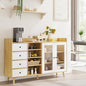 GarveeLife 55" Large Sideboard Buffet Cabinet with Storage, 30" Tall Modern Kitchen Storage Cabinet,Adjustbale Shelf, Coffee Bar, Long Accent Table for Dining Room, Living Room, Entryway, Natural Oak - color: Natural Oak