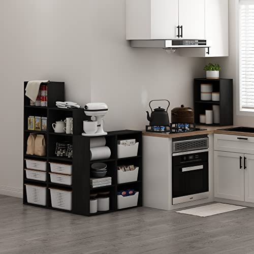 Furinno Luder 3-Tier Open Shelf Bookcase, Blackwood - color: Blackwood, size: 3-Tier, 9.3 x 16 x 31.4